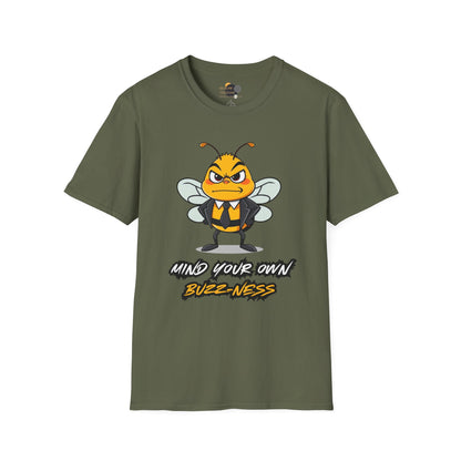 Funny Bee Graphic Tee, Mind Your Own Buzz-ness Shirt, Unisex Casual T-Shirt for Gift, Humor Apparel, Summer Wear, Spring Time