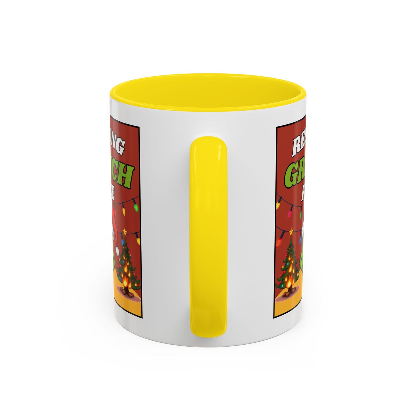 Resting Grinch Face Coffee Mug — Holiday Funny Christmas Mug