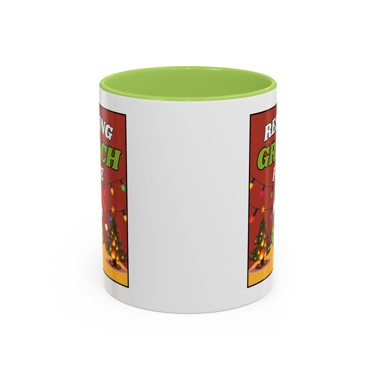 Resting Grinch Face Coffee Mug — Holiday Funny Christmas Mug