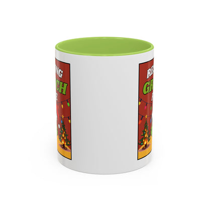 Resting Grinch Face Coffee Mug — Holiday Funny Christmas Mug