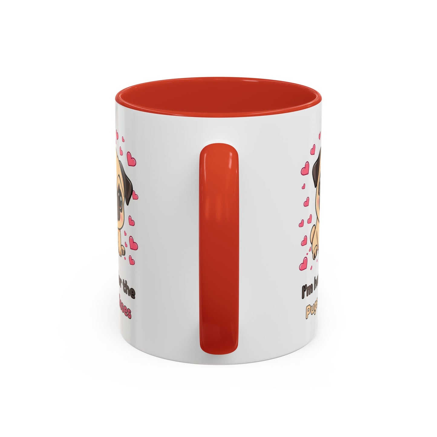 Cute Pug Accent Coffee Mug | Perfect Gift for Dog Lovers, Valentine's Day, Pet Owners, Home Decor, Funny Mug