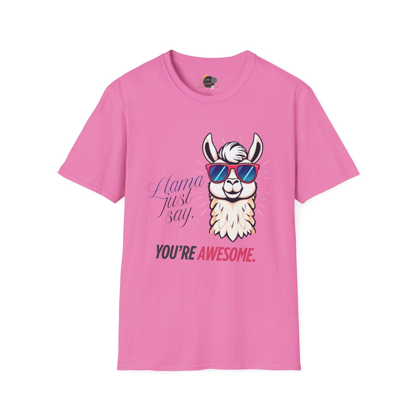 Llama Awesome Unisex T-Shirt | Funny Gift, Summer Apparel, Cute Animal Tee, Youth and Adult Clothing, Birthday Present