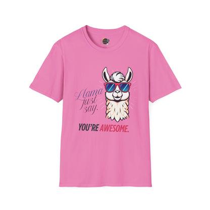 Llama Awesome Unisex T-Shirt | Funny Gift, Summer Apparel, Cute Animal Tee, Youth and Adult Clothing, Birthday Present