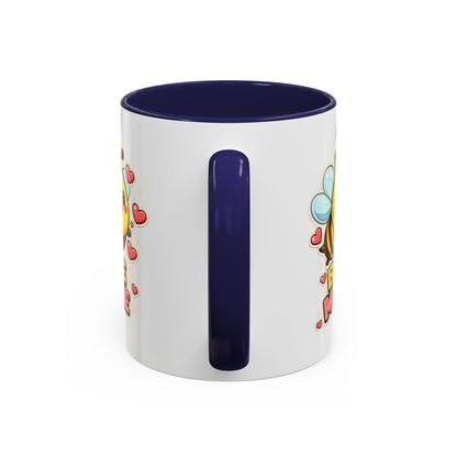 Bee Mine Accent Coffee Mug — Cute Valentine Bee Design