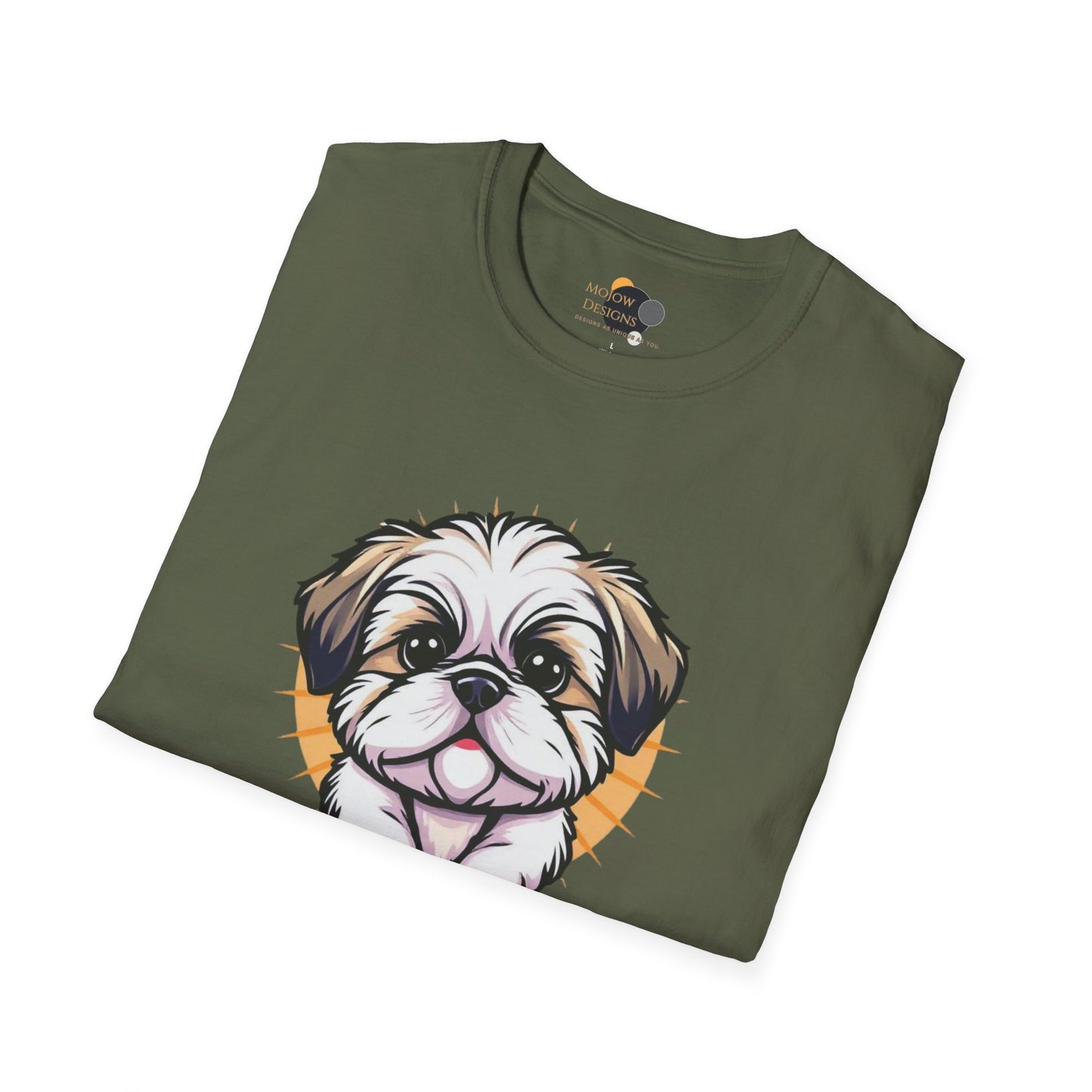 Cute Shih Tzu T-Shirt, Pet Lover Gift, Dog Mom Tee, Funny Dog Apparel, Unisex Softstyle Shirt