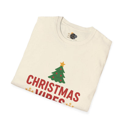 Christmas Vibes Only T-Shirt — Holiday Tree Graphic Tee