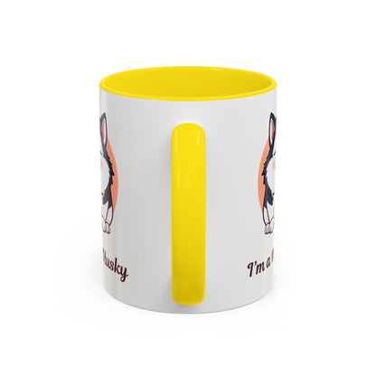 Cute Husky Accent Coffee Mug - Perfect Gift for Dog Lovers, Pet Owners, Birthdays, and Coffee Enthusiasts