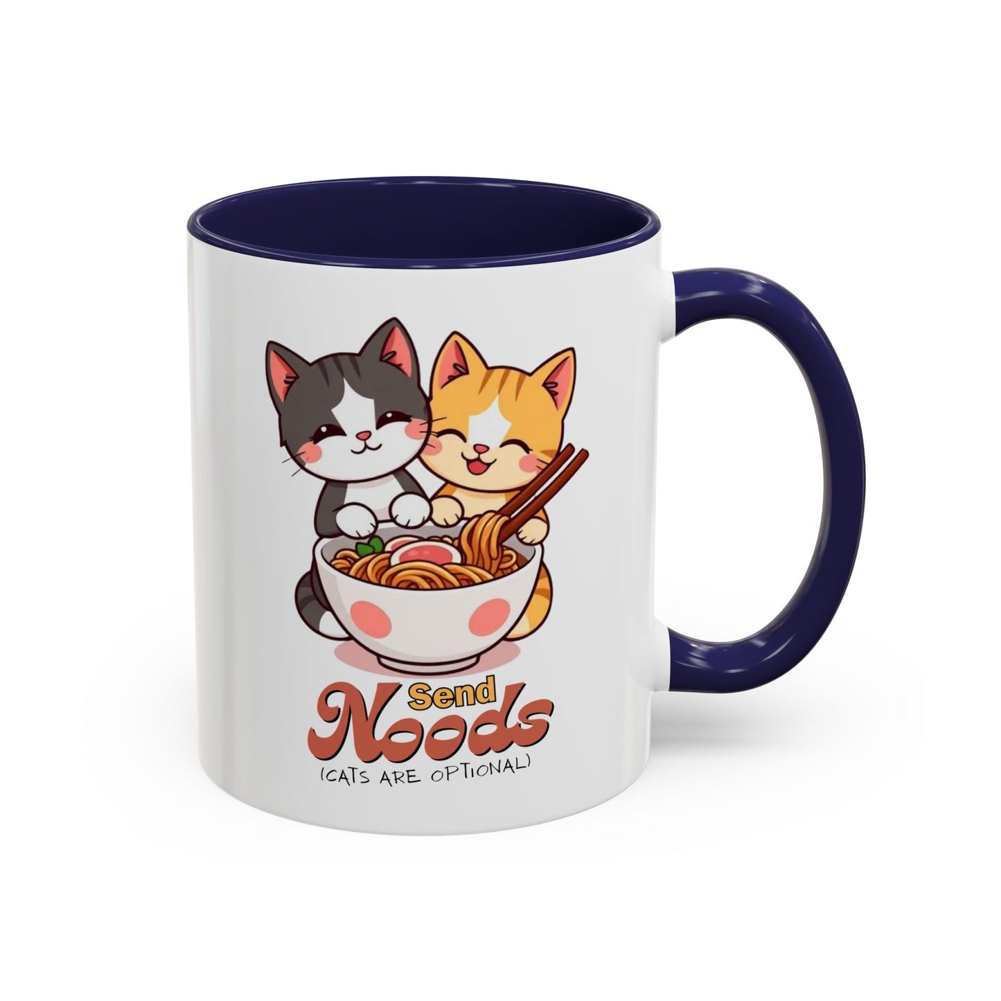 Cute Cat-Themed Coffee Mug, Send Noods Mug, Fun Gift for Cat Lovers, Unique Kitchen Decor, Perfect for Birthdays or Holidays
