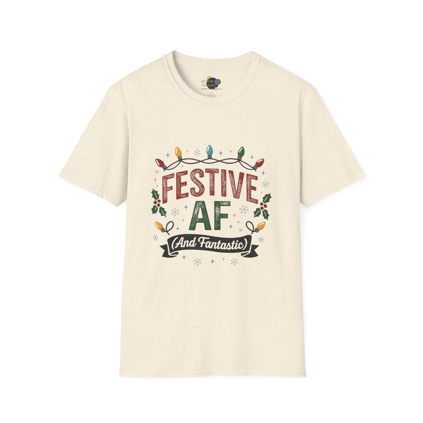 Festive AF Christmas T-Shirt — Holiday Lights & Cheer Tee