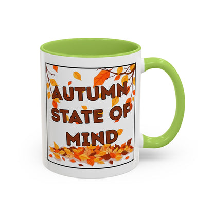 Autumn State of Mind Coffee Mug, Fall Decor Mug, Seasonal Gift, Cozy Beverage Mug, Halloween Coffee Cup, Pumpkin Spice Lover Gift