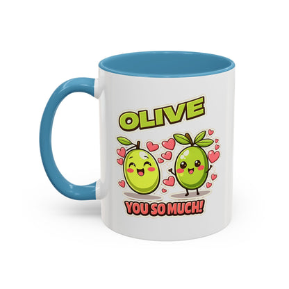 Olive You So Much Accent Coffee Mug, Valentines Day