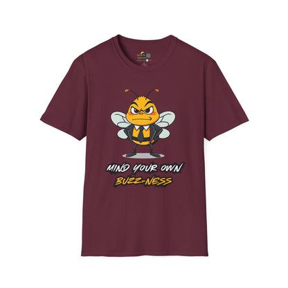 Funny Bee Graphic Tee, Mind Your Own Buzz-ness Shirt, Unisex Casual T-Shirt for Gift, Humor Apparel, Summer Wear, Spring Time