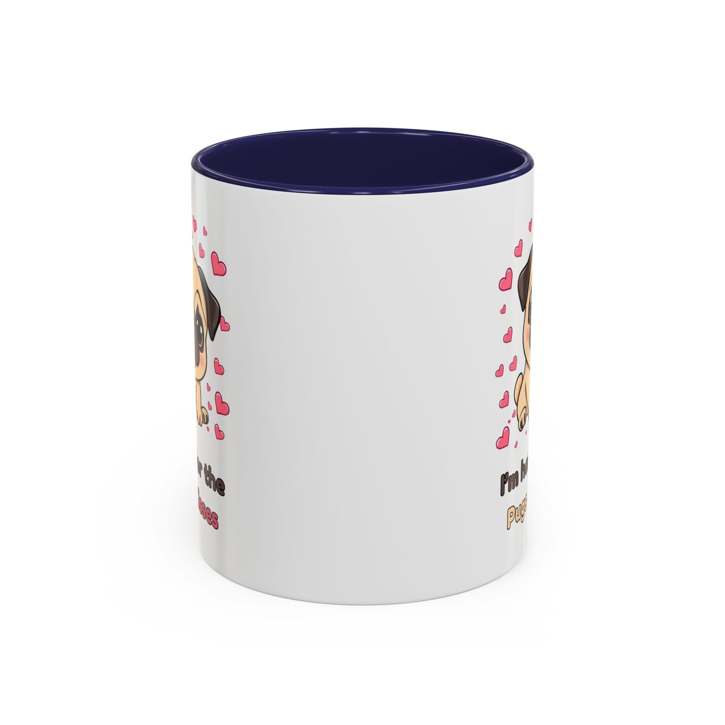 Cute Pug Accent Coffee Mug | Perfect Gift for Dog Lovers, Valentine's Day, Pet Owners, Home Decor, Funny Mug