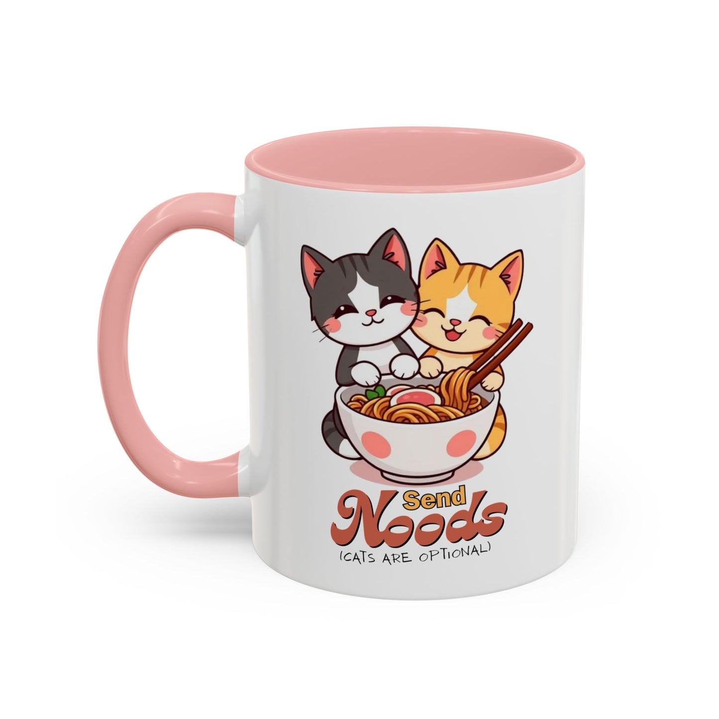 Cute Cat-Themed Coffee Mug, Send Noods Mug, Fun Gift for Cat Lovers, Unique Kitchen Decor, Perfect for Birthdays or Holidays