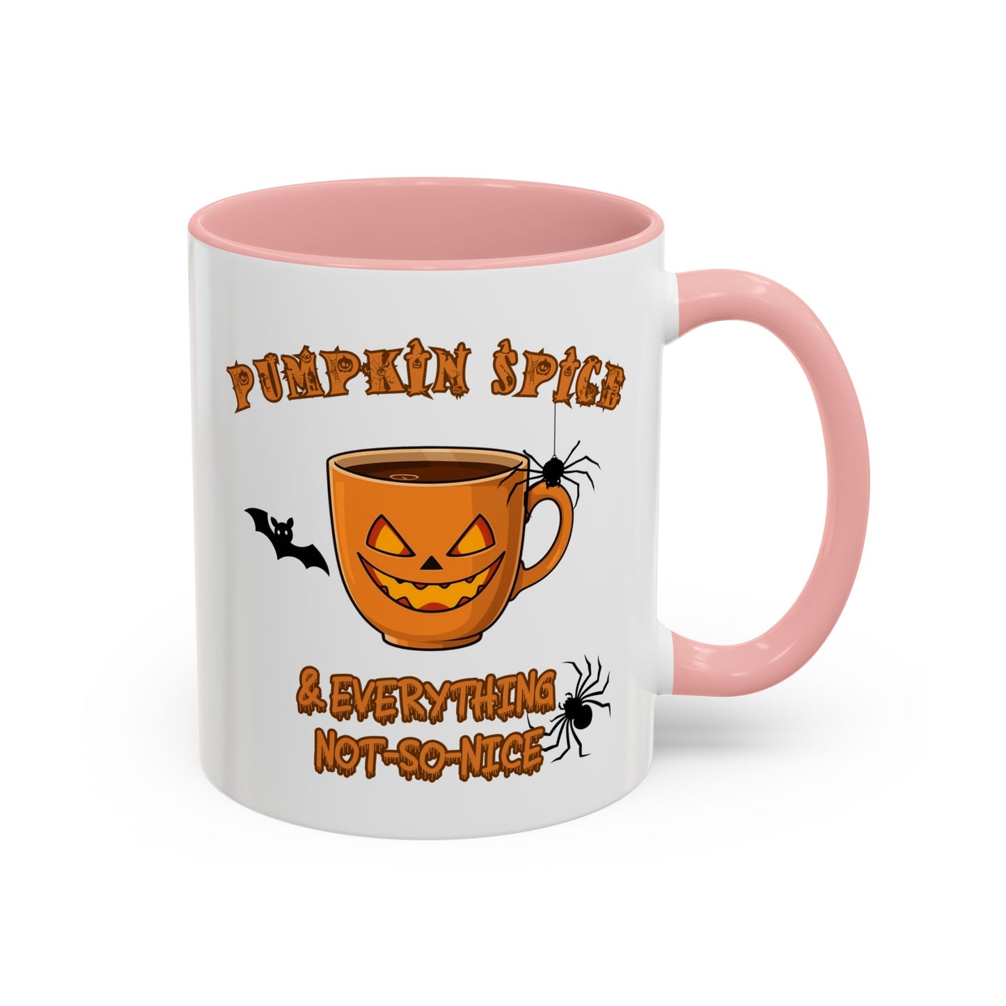Halloween Pumpkin Spice Coffee Mug, Spooky Gift for Fall, Black Handle, Autumn Decor, Seasonal Coffee Cup