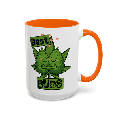 Best Buds Accent Coffee Mug, Cute Plant Mug, Gift for Plant Lovers, Pothead Gifts, Cannabusiness Mug