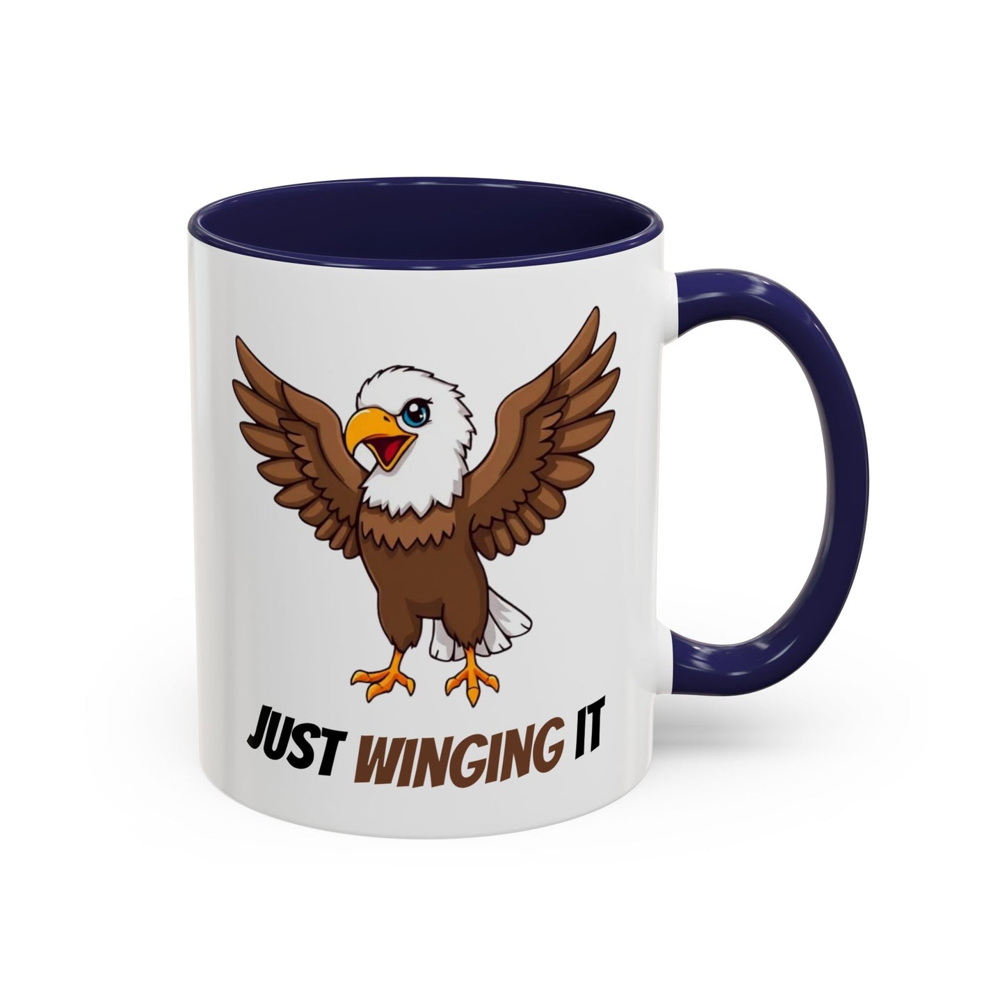 Just Winging It Coffee Mug - Fun Eagle Design, Motivational Mug, Perfect for Gifts, Coffee Lovers, Home Office, Quirky Drinkware