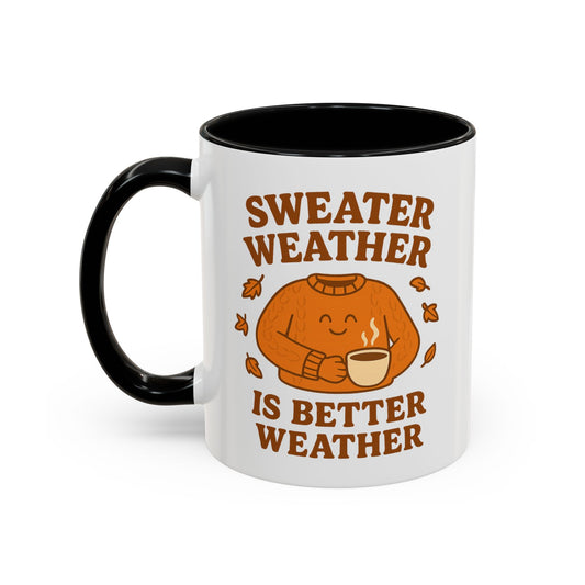 Cozy Fall Mug with Sweater Weather Design, Autumn Coffee Mug, Cute Gift for Pumpkin Spice Lovers, Hot Chocolate, Thanksgiving, Fall Decor