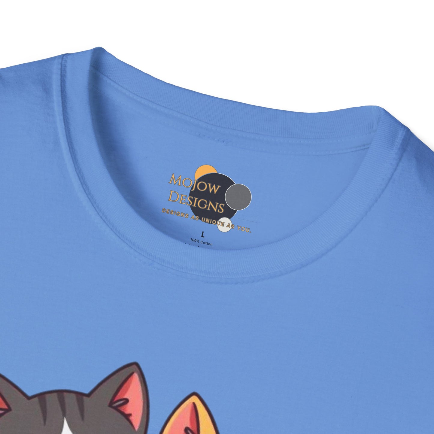 Cute Cat Noodle Lovers Unisex Softstyle T-Shirt, Pet Lover Gift, Casual Top, Fun Gift for Foodies, Anime Inspired Tee