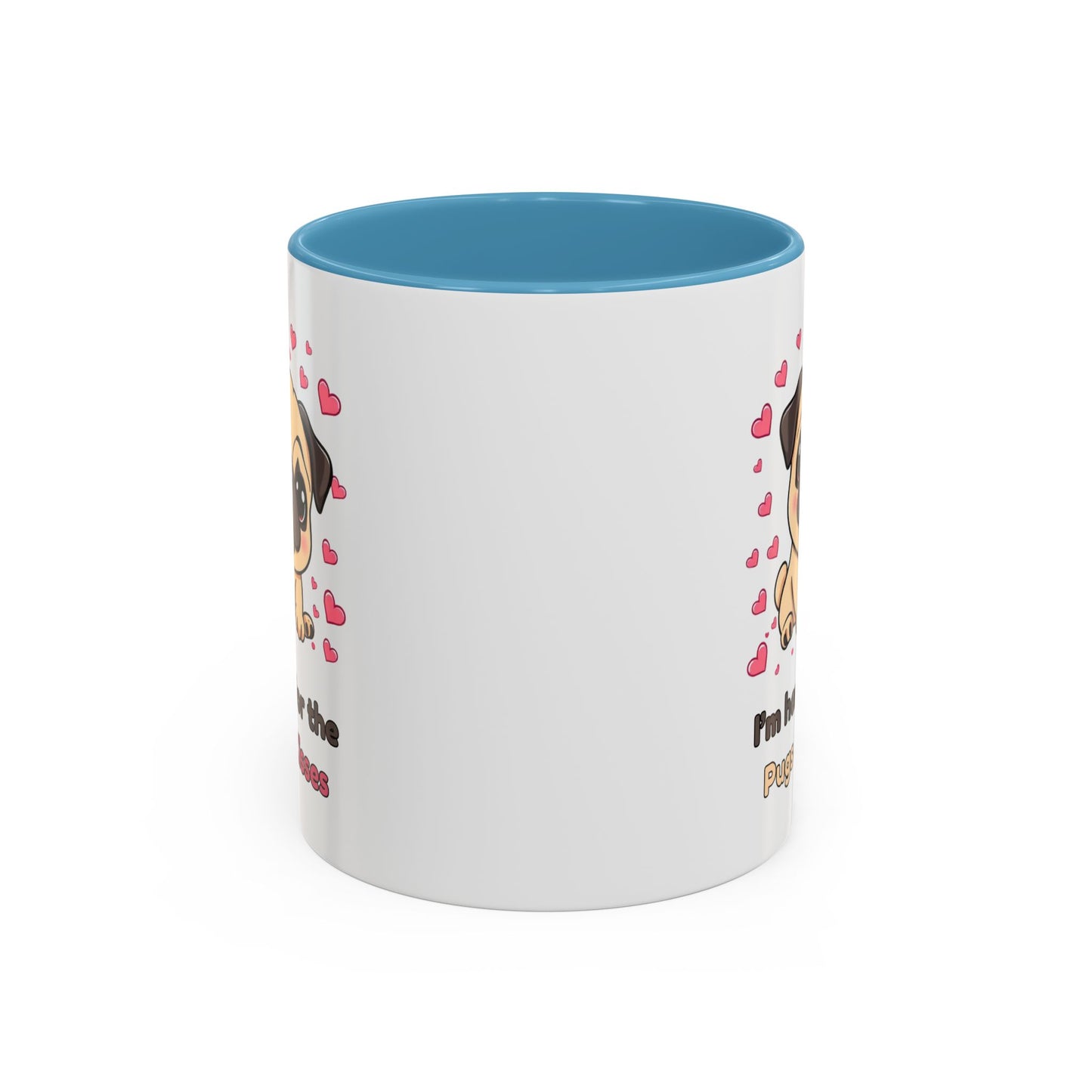 Cute Pug Accent Coffee Mug | Perfect Gift for Dog Lovers, Valentine's Day, Pet Owners, Home Decor, Funny Mug