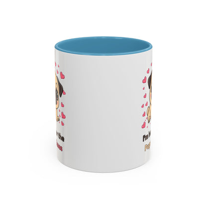 Cute Pug Accent Coffee Mug | Perfect Gift for Dog Lovers, Valentine's Day, Pet Owners, Home Decor, Funny Mug