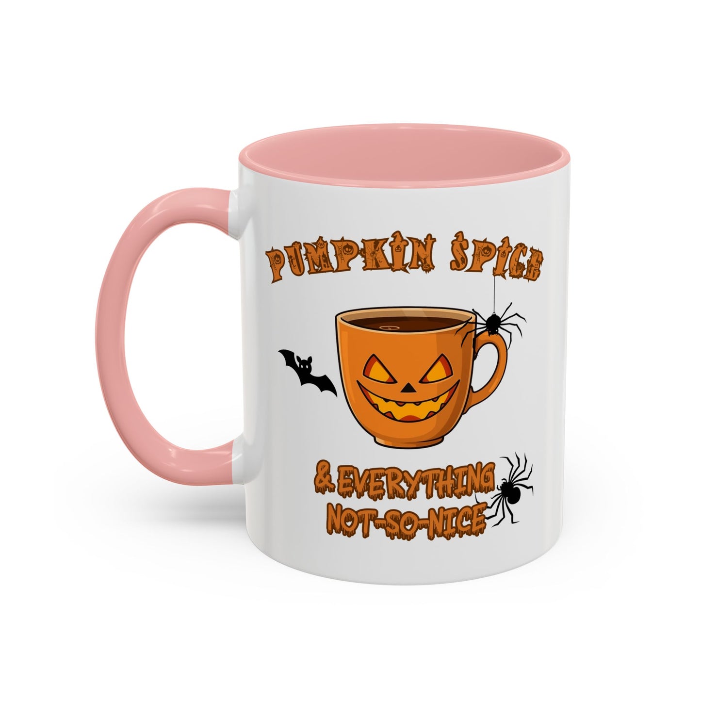 Halloween Pumpkin Spice Coffee Mug, Spooky Gift for Fall, Black Handle, Autumn Decor, Seasonal Coffee Cup