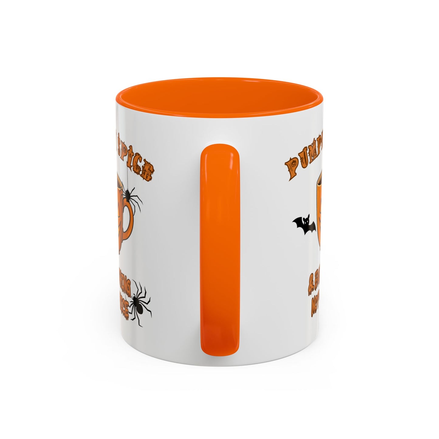 Halloween Pumpkin Spice Coffee Mug, Spooky Gift for Fall, Black Handle, Autumn Decor, Seasonal Coffee Cup