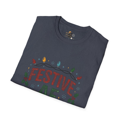 Festive AF Christmas T-Shirt — Holiday Lights & Cheer Tee