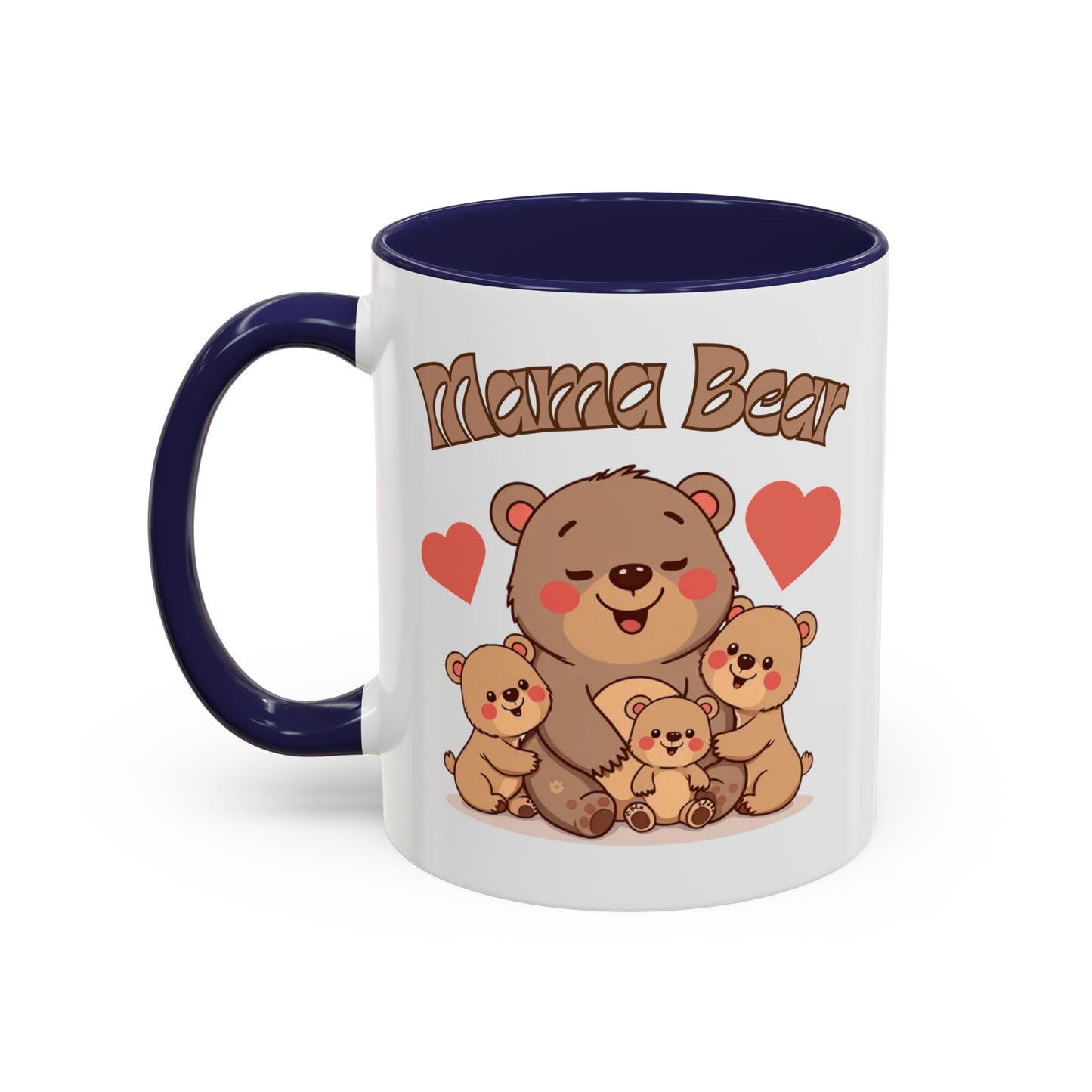 Mama Bear Accent Coffee Mug – Perfect Gift for Moms, Cute Bear Design, Tea or Coffee Lover, Mother’s Day, Birthday, Baby Shower