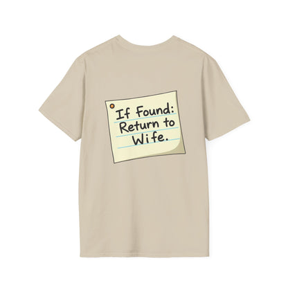 Return To Wife T-Shirt, Funny Husband Shirt, Gift for Him, Humor Apparel, Quirky Tee, Anniversary Present, Casual Wear