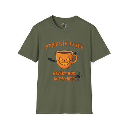 Pumpkin Spice Unisex T-Shirt | Cozy Fall Tee, Halloween Shirt, Autumn Apparel, Casual Outfit, Gift for Pumpkin Lovers