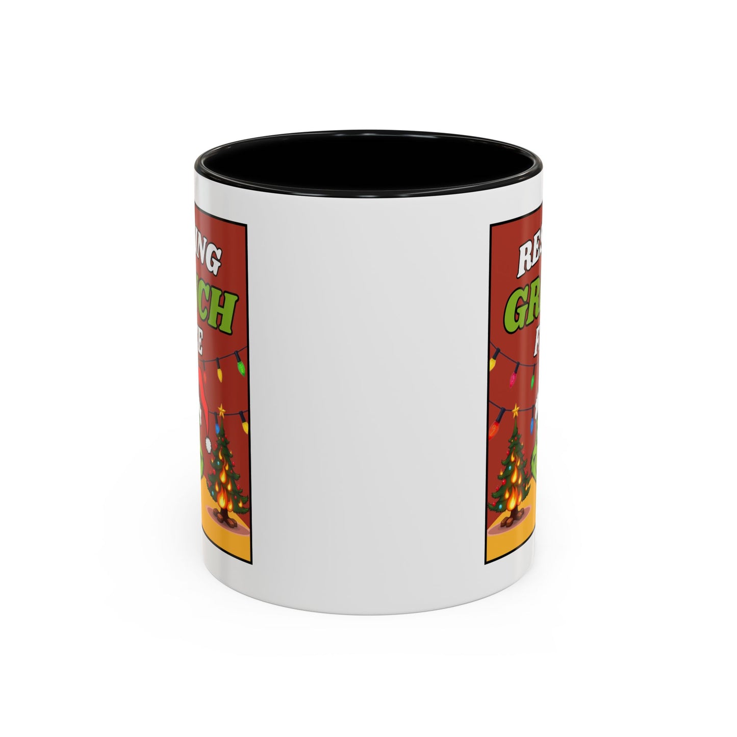 Resting Grinch Face Coffee Mug — Holiday Funny Christmas Mug