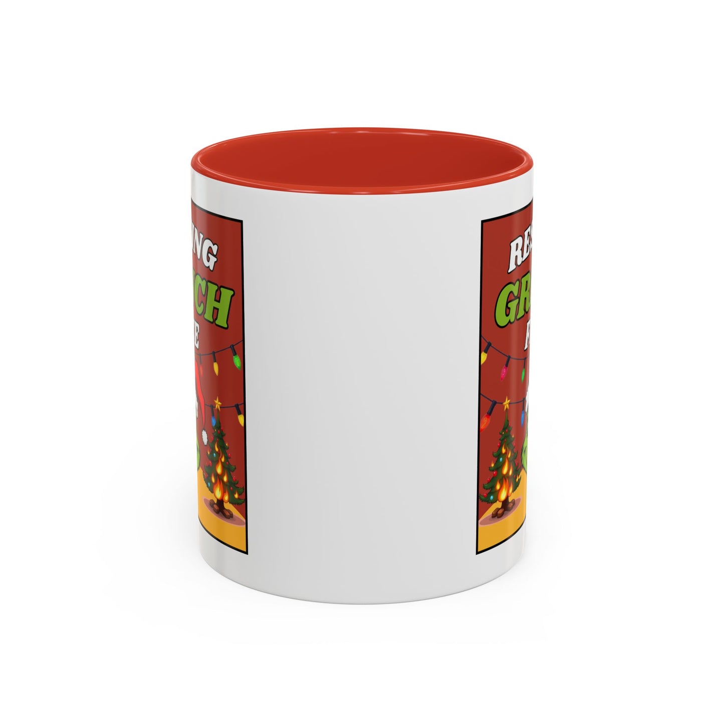 Resting Grinch Face Coffee Mug — Holiday Funny Christmas Mug