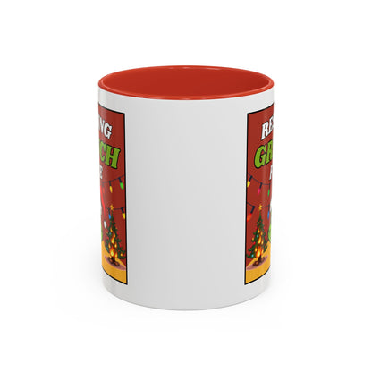 Resting Grinch Face Coffee Mug — Holiday Funny Christmas Mug