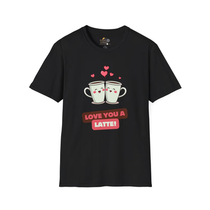 Love You a Latte Unisex T-Shirt, Cute Coffee Shirt, Valentine's Day Gift, Coffee Lover Tee, Fun Graphic Tee