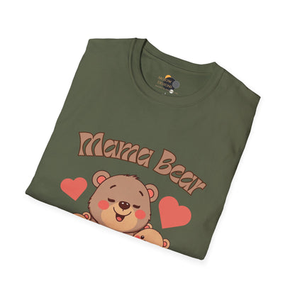 Mama Bear Family T-Shirt - Cute Graphic Tee for Moms, Perfect Gift for Mother's Day, Family Gatherings, Birthdays, Animal Lovers