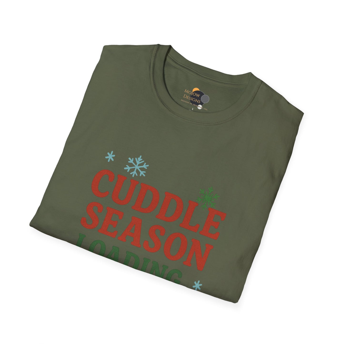 Cuddle Season Loading T-Shirt — Cozy Holiday Graphic Tee Christmas