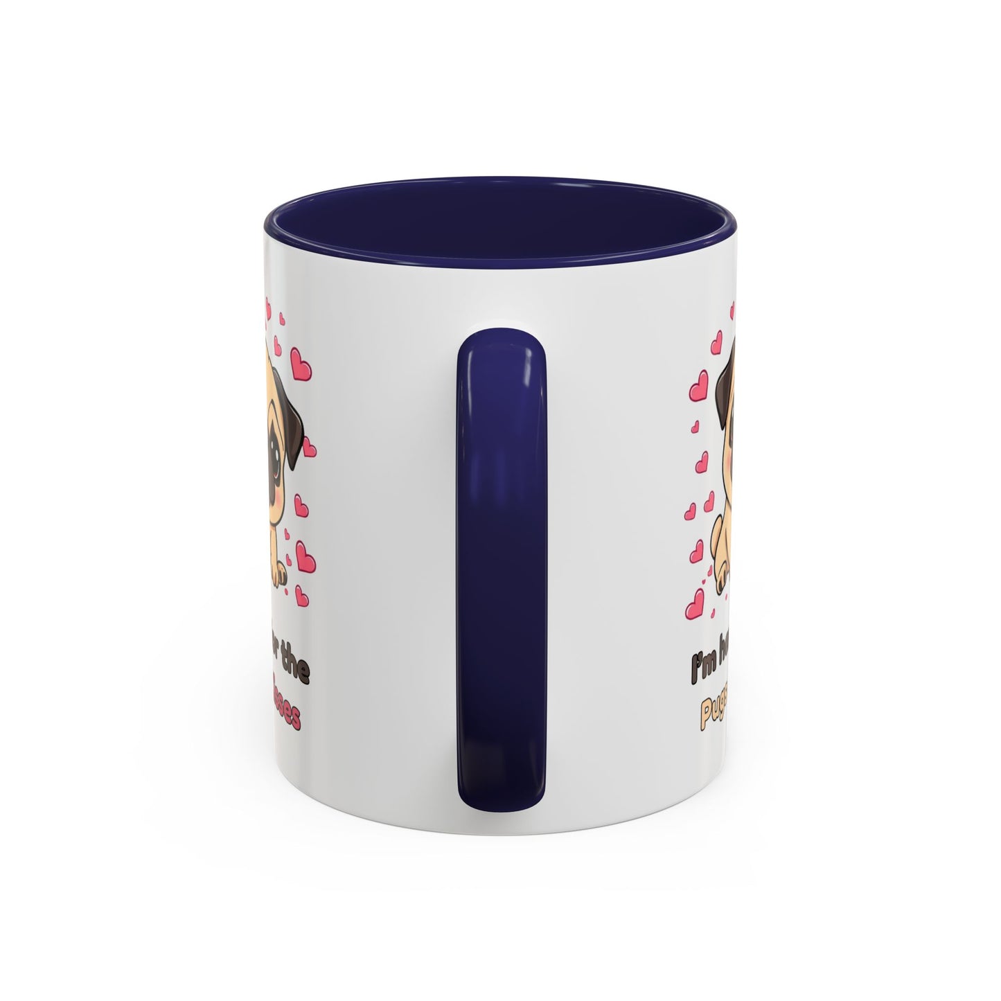 Cute Pug Accent Coffee Mug | Perfect Gift for Dog Lovers, Valentine's Day, Pet Owners, Home Decor, Funny Mug