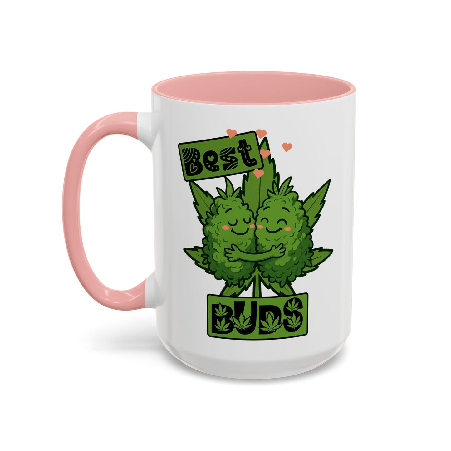 Best Buds Accent Coffee Mug, Cute Plant Mug, Gift for Plant Lovers, Pothead Gifts, Cannabusiness Mug