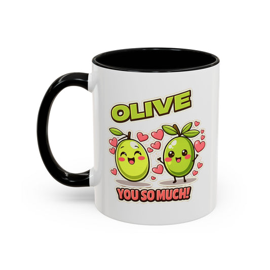 Olive You So Much Accent Coffee Mug, Valentines Day