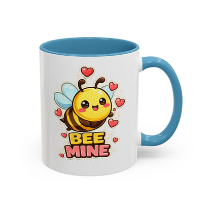 Bee Mine Accent Coffee Mug — Cute Valentine Bee Design