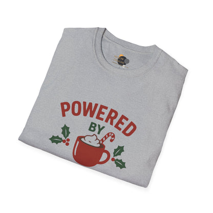 Holiday Hot Cocoa T-Shirt — "Powered by Hot Cocoa & Holiday Cheer" Christmas Tee