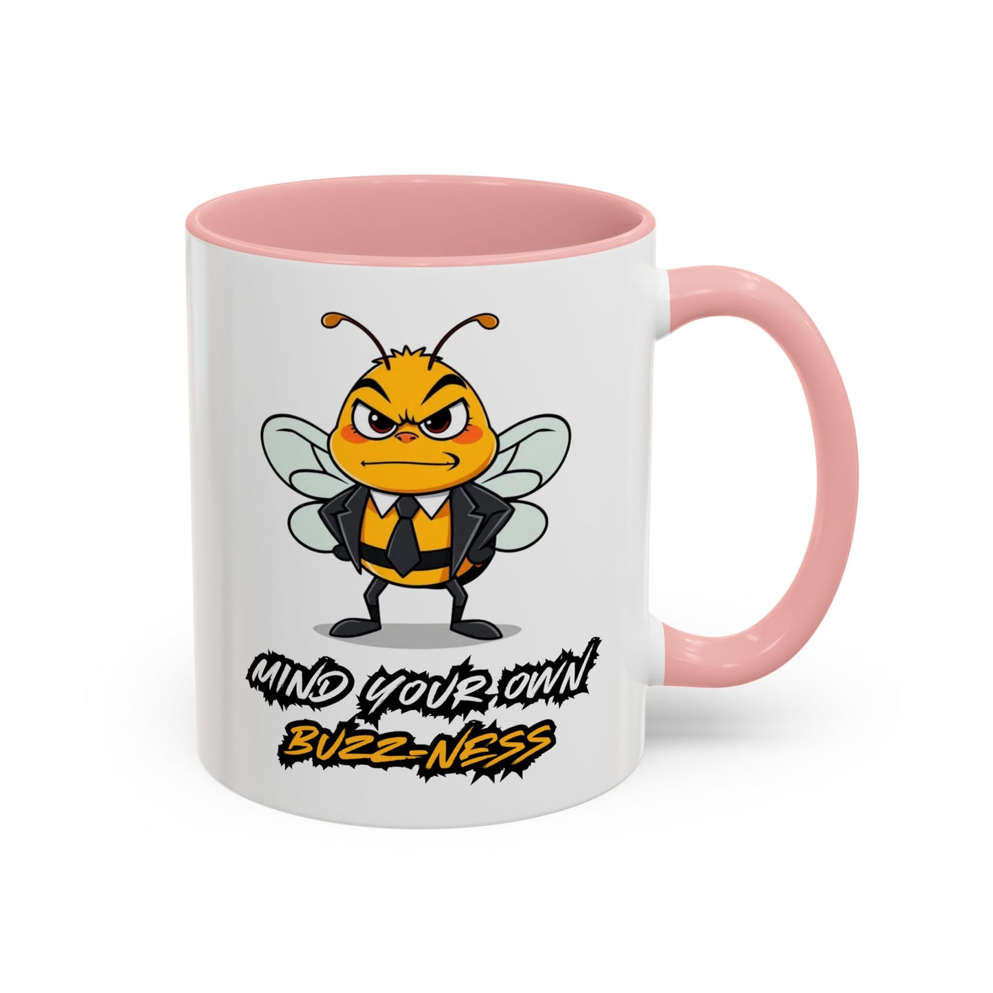 Mind Your Own Buzz-ness Accent Coffee Mug | Funny Bee Gift for Coffee Lovers, Bee Lover Mug, Humorous Kitchen Decor, Perfect for Gifts, Spring Time
