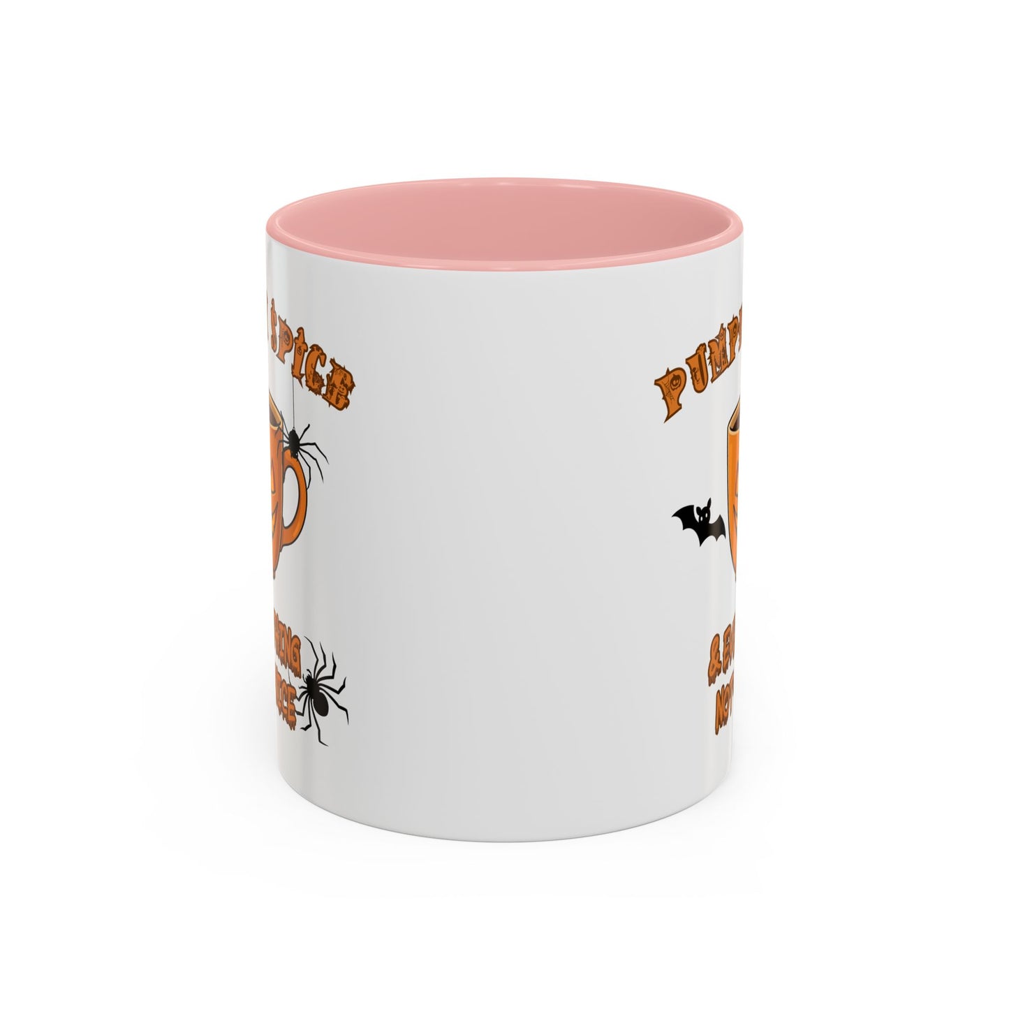Halloween Pumpkin Spice Coffee Mug, Spooky Gift for Fall, Black Handle, Autumn Decor, Seasonal Coffee Cup