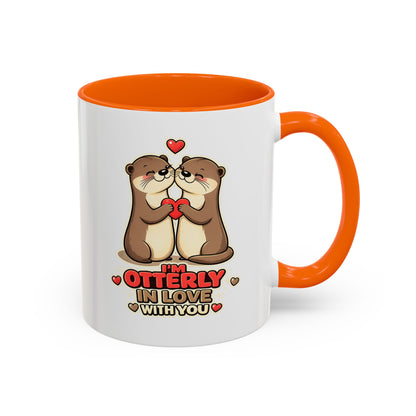 I'm Otterly in Love Accent Coffee Mug — Cute Otter Coffee Cup for Animal Lovers, Valentines Day
