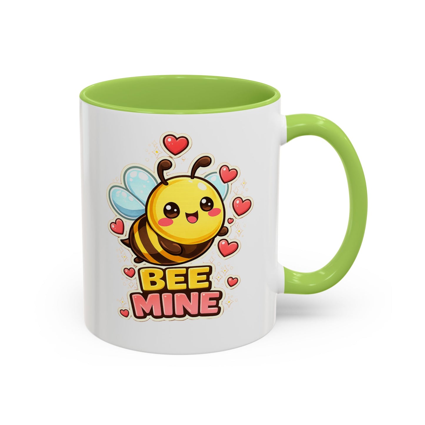 Bee Mine Accent Coffee Mug — Cute Valentine Bee Design