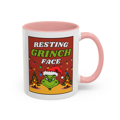 Resting Grinch Face Coffee Mug — Holiday Funny Christmas Mug