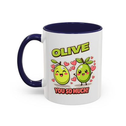 Olive You So Much Accent Coffee Mug, Valentines Day
