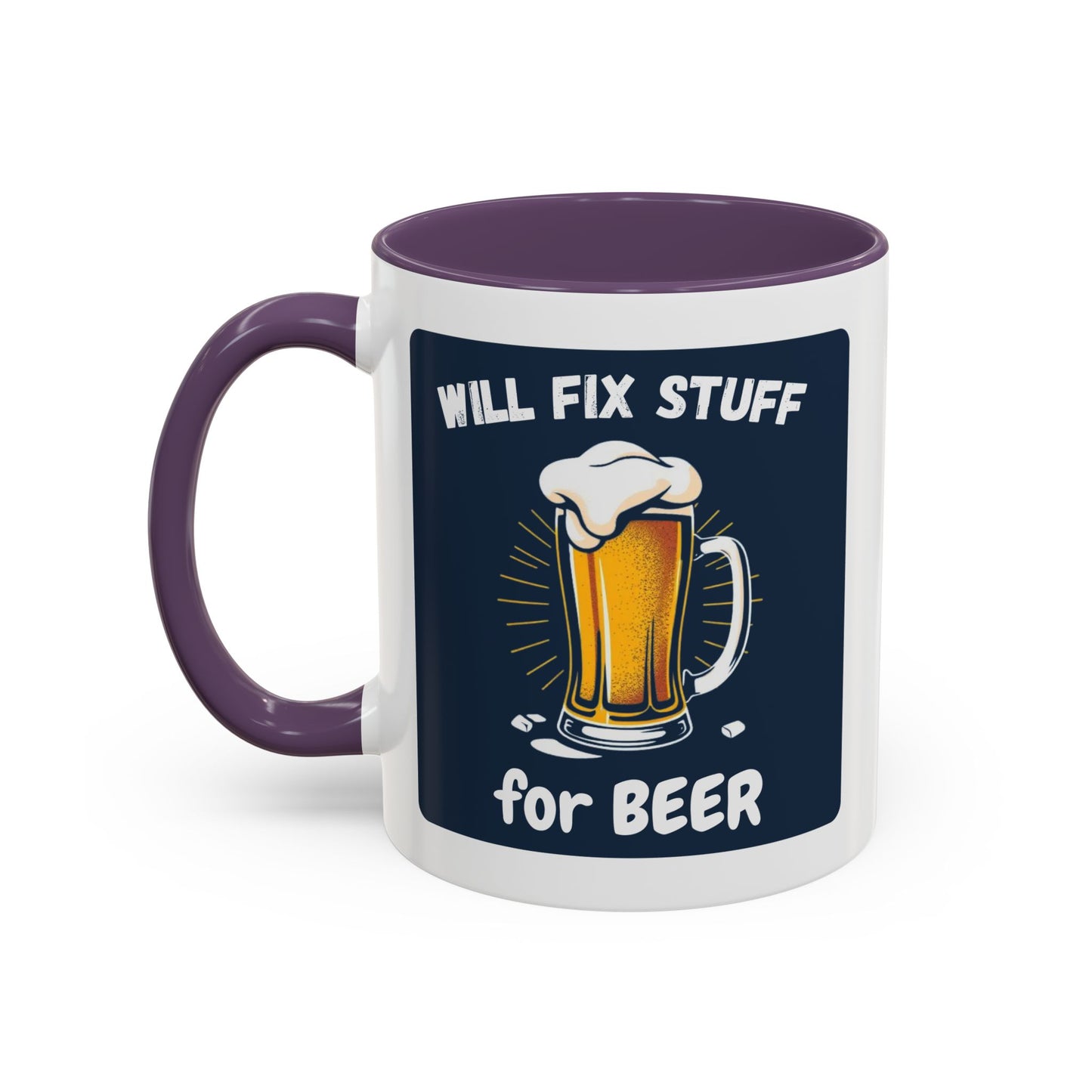 Funny Fix Stuff Coffee Mug, Gift for Handyman, Beer Lover's Cup, Home Office Decor, Funny Gift for Dad, Birthday Gift Idea