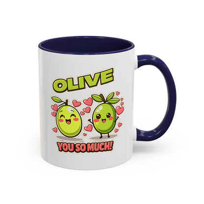 Olive You So Much Accent Coffee Mug, Valentines Day
